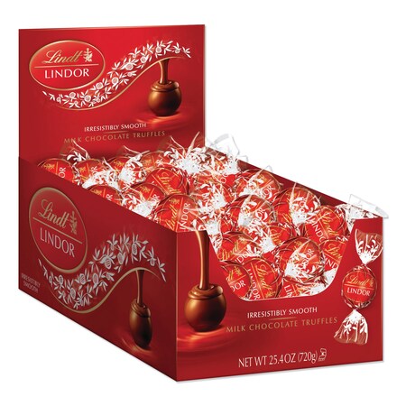 Lindt Lindor Milk Chocolate Truffles, 25.4 oz Box, PK60 LAS3512